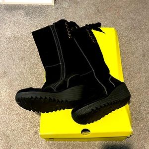 Fly London suede tall boots. Worn twice. Size 39